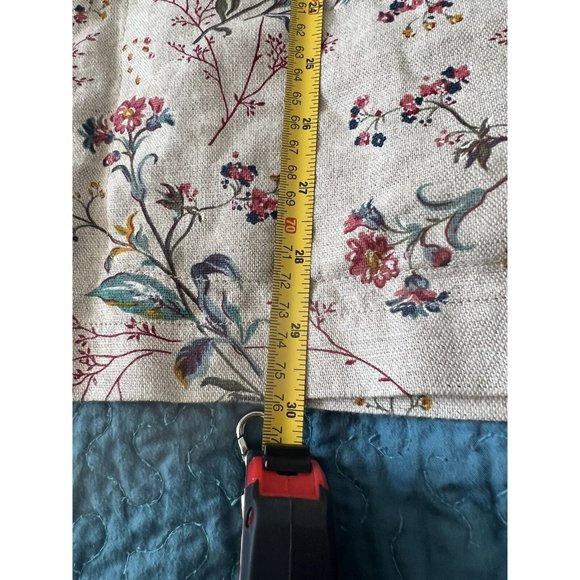 Vintage LizWear Sz L 90s Persian Floral Natural Linen Cotton Chore Jacket Coat - Picture 8 of 12